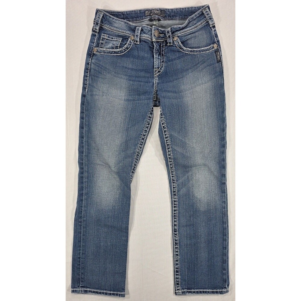 Y2K Silver Jeans Natsuki Capri Indie Sleaze Cowgirl Festival Denim Women's 29